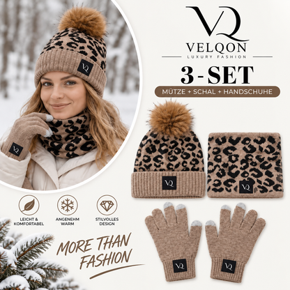 VELQON | Winter 3-Set – Mütze, Schal & Handschuhe