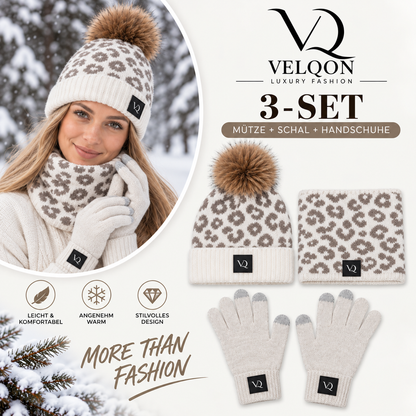 VELQON | Winter 3-Set – Mütze, Schal & Handschuhe