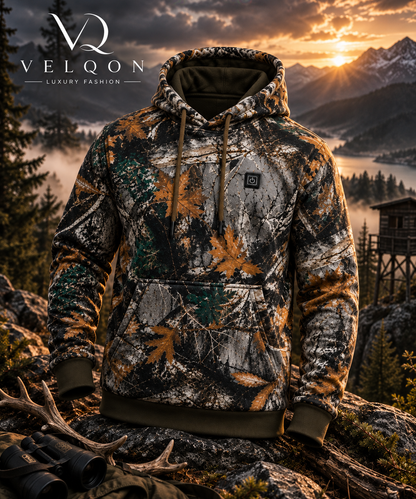 VELQON | Heated Camo Hoodie UNISEX – Premium beheizbarer Woodland Camo Hoodie