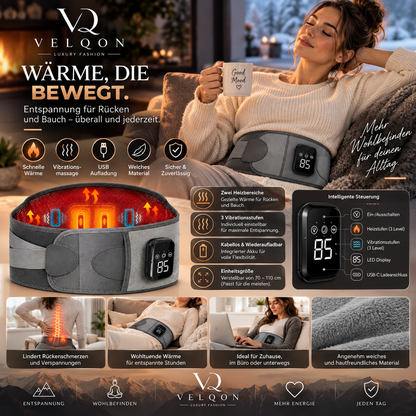 VELQON | Premium Lendenwirbelgurt mit Wärme & Massagefunktion