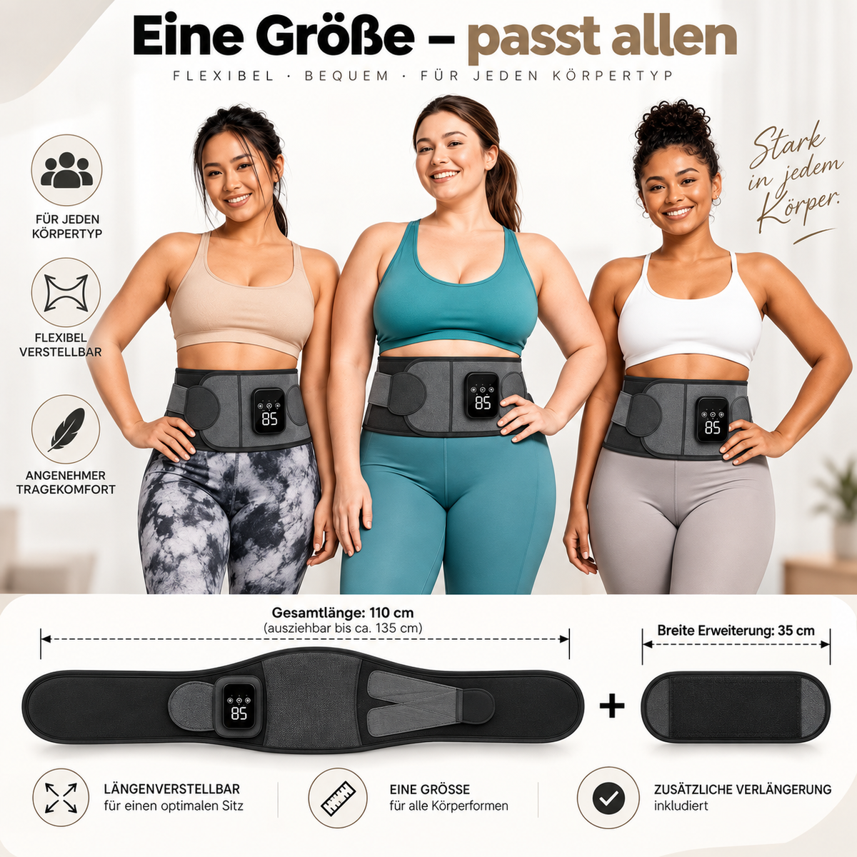 VELQON | Premium Lendenwirbelgurt mit Wärme & Massagefunktion